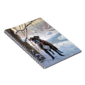 Boxer laat het sneeuwen Kerstmis Notitieboek (Rechterzijde)