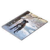 Boxer laat het sneeuwen Kerstmis Notitieboek (Linkerzijde)