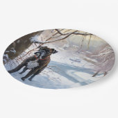 Boxer laat het sneeuwen Kerstmis Papieren Bordje (Gekanteld)