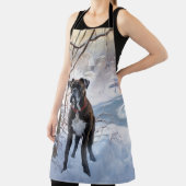 Boxer laat het sneeuwen Kerstmis Schort (Insitu)