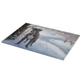 Boxer laat het sneeuwen Kerstmis Snijplank (Hoek)