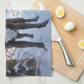 Boxer laat het sneeuwen Kerstmis Theedoek (Quarter Fold)