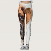 Boxer-Leggings, Cool Art Boxer Dog-Leggings Leggings (Voorkant)