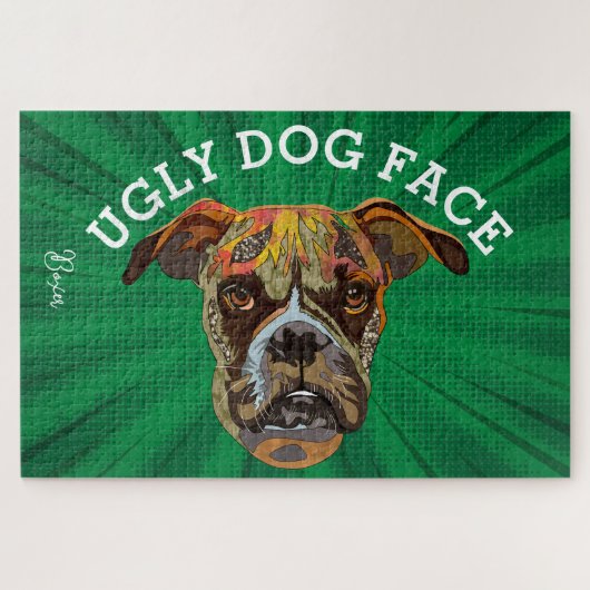 Boxer lelijke hond 1000 stuk Jigzaag Puzzle Legpuzzel (Horizontaal)