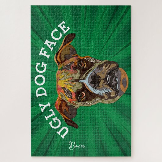 Boxer lelijke hond 1000 stuk Jigzaag Puzzle Legpuzzel (Verticaal)