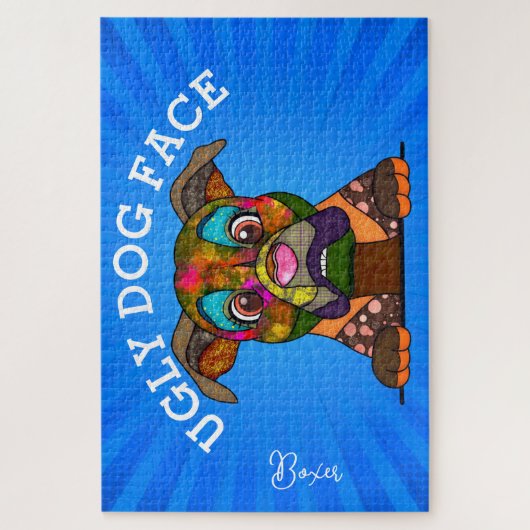 Boxer lelijke hond gezicht 1000 stukjes puzzel legpuzzel (Verticaal)