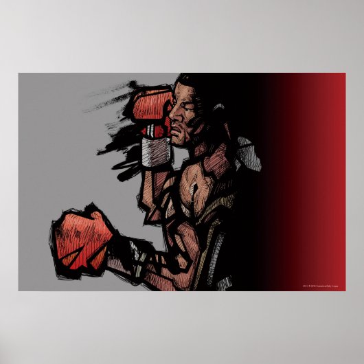 Boxer ligt neer poster (Voorkant)