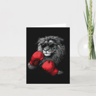 Boxer Lion Portrait Motief Wildlife Kickboksen Lie Kaart