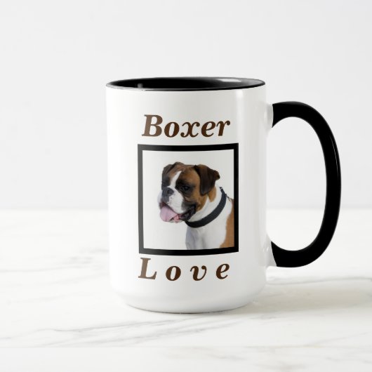 "Boxer Love" Cute Dog Gift for her of Him Coffee Mok (Rechts)