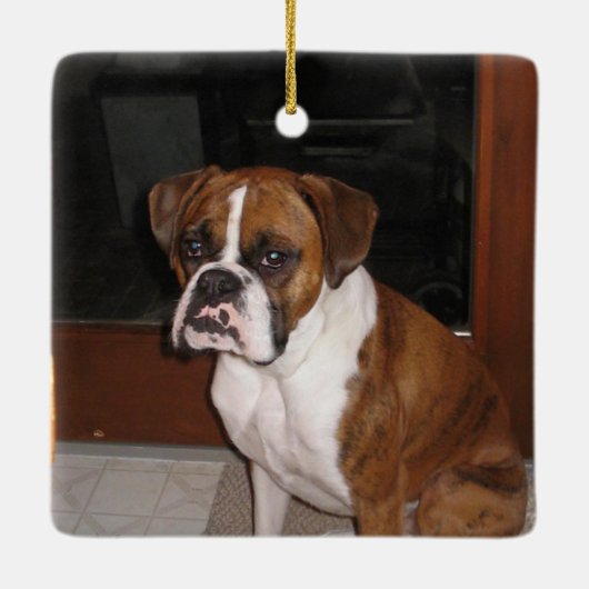 Boxer Love Keramisch Ornament (Achterkant)
