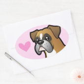 Boxer Love Ovale Sticker (Envelop)
