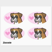 Boxer Love Ovale Sticker (Vel)