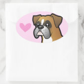 Boxer Love Ovale Sticker (Tas)