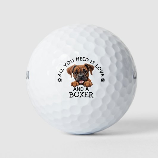 Boxer-Loving Golfer Golfballen (Voorkant)