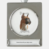 Boxer Ma 2 Verzilverd Banner Ornament (Voorkant)