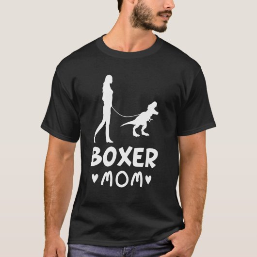 Boxer Ma Dog Dinosaur Dog Mam Life T-shirt (Voorkant)