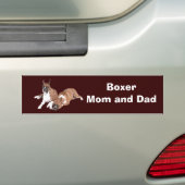 Boxer Ma en papa Bumpersticker (Op auto)