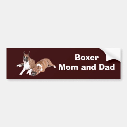 Boxer Ma en papa Bumpersticker (Voorkant)