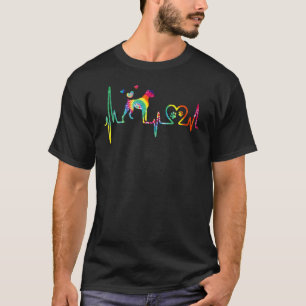 Boxer mam pap hartslag Tie Dye Dog T-shirt