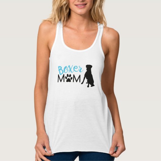 Boxer Mam Racerback Tank voor vrouwen (Voorkant)