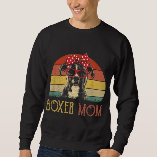 Boxer mama Boxer Dog mam Lover Gift  Retro Trui (Voorkant)
