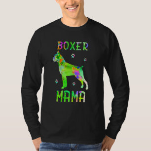 Boxer Mama Colorful Dog Mam T-shirt