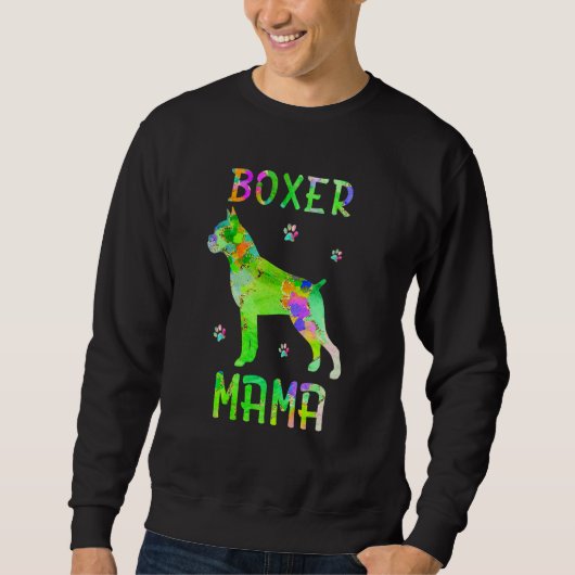 Boxer Mama Colorful Dog Mam Trui (Voorkant)
