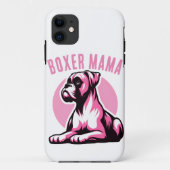 Boxer Mama: Cute Roze Boxerhond Silhouet   Case-Mate iPhone Case (Achterkant)