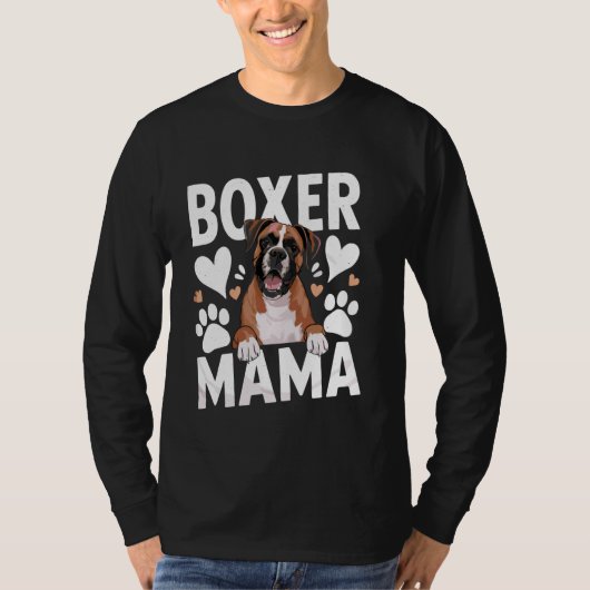 Boxer Mama, hondeneigenaar Mama T-shirt (Voorkant)