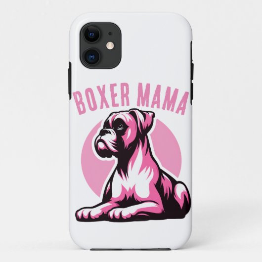 Boxer Mama: Mooie Roze Boxer Hond Silhouet Case-Mate iPhone Case (Achterkant)