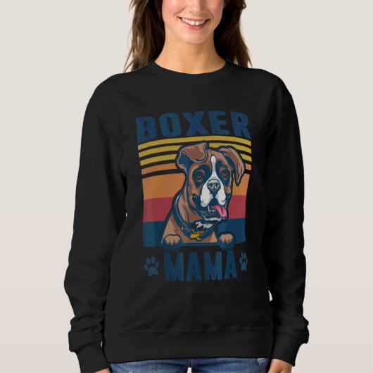 Boxer Mama Retro Dog Mam 3 Trui (Voorkant)