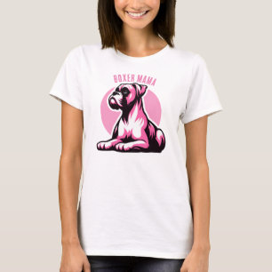 Boxer Mama: Schattige Roze Boxer Dog Silhouet T-shirt