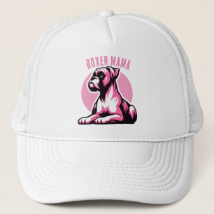 Boxer Mama: Schattige Roze Boxer Dog Silhouet Trucker Pet