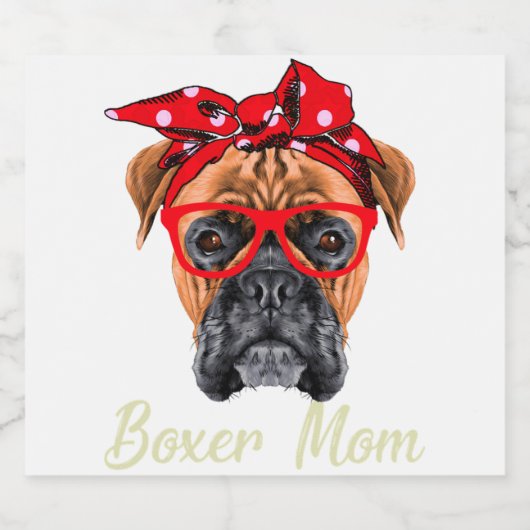 Boxer mama sparkling wijnetiket (Enkel label)