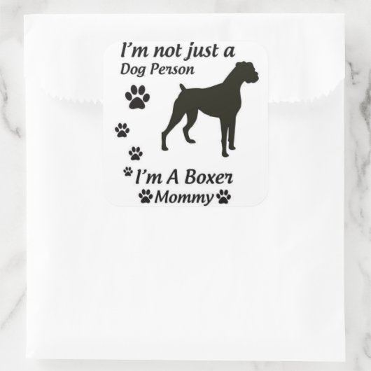 Boxer mama vierkante sticker (Tas)
