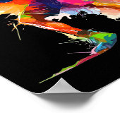 Boxer Man Boxing Paint Splash Kickboksen Poster (Hoek)
