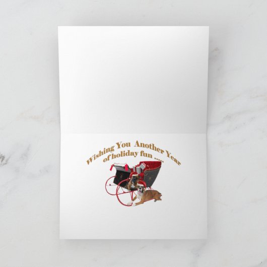 Boxer Merry Wenskaarten Feestdagen Kaart (Binnen)