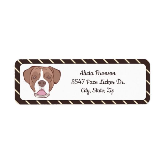 Boxer met diagonale streepjes voor crème etiket (Voorkant)