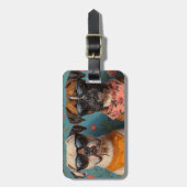 Boxer met hart Rozen Valentijnsdag Bagagelabel (Voorkant verticaal)