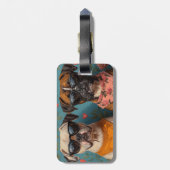 Boxer met hart Rozen Valentijnsdag Bagagelabel (Achterkant verticaal)