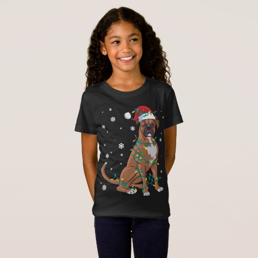 Boxer met kerstlampje t-shirt (Voorkant volledig)