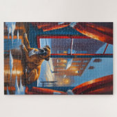 Boxer met kerstlichtjes vakantie legpuzzel (Horizontaal)