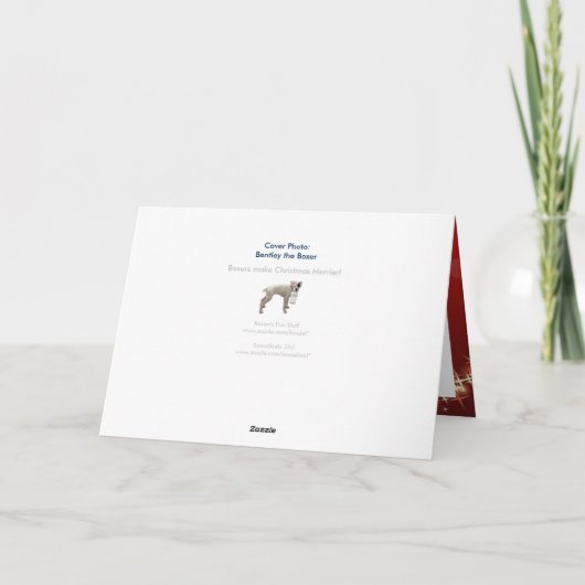 Boxer met kerstmis feestdagen kaart (Achterkant)