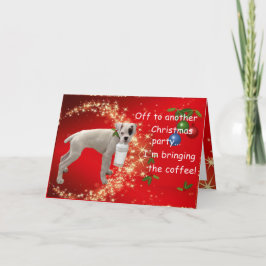 Boxer met kerstmis feestdagen kaart
