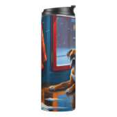 Boxer met Kerstverlichting Vakantie Thermosbeker (Gedraaid links)