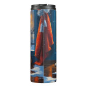 Boxer met Kerstverlichting Vakantie Thermosbeker (Achterkant)