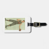  Boxer met Long Green Trunks Bagagelabel (Voorkant horizontaal)