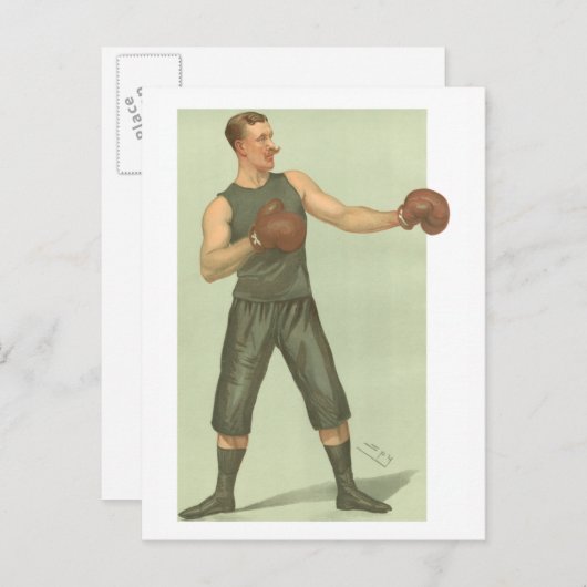 Boxer met Long Green Trunks Briefkaart (Voorkant / Achterkant)