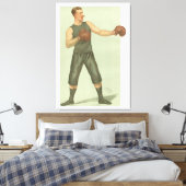 Boxer met Long Green Trunks Canvas Afdruk (Insitu (Slaapkamer))