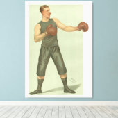 Boxer met Long Green Trunks Canvas Afdruk (Insitu (Houten vloer))